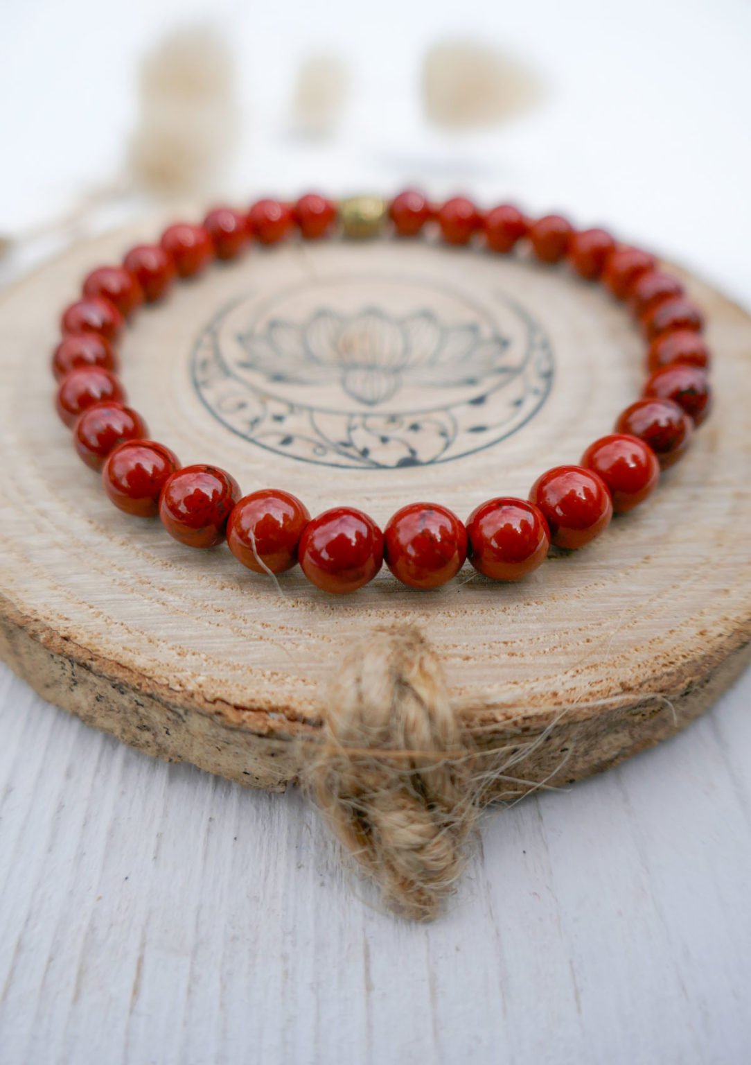 Bracelet Lithothérapie Jaspe Rouge 